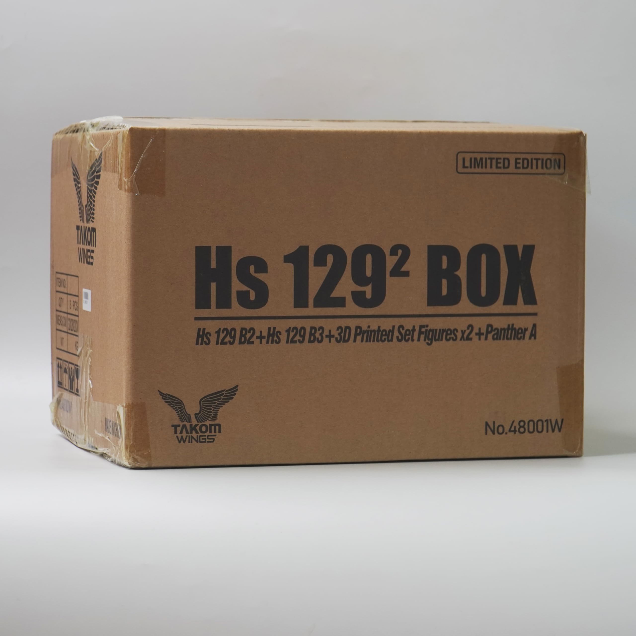 花田制造 Takom Wings No.48001W Henschel Hs129 Box Set, 1/48 Scale Model Kit with Interior, Limited Edition,Pilots2 3D Printed Set,Panther A Model Tank kit