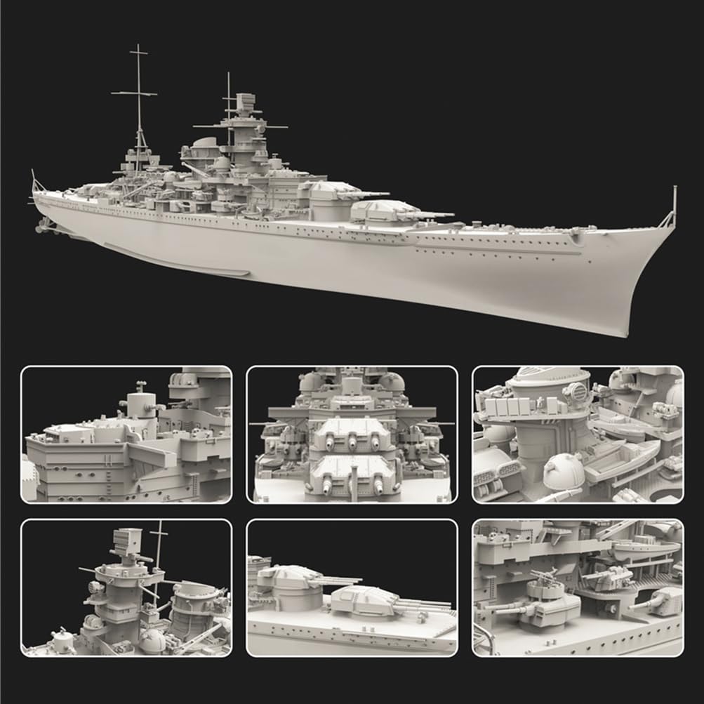 花田制造 Flyhawk FH1148 German Battleship Scharnhorst 1943 Model Kit, 1/700 Scale