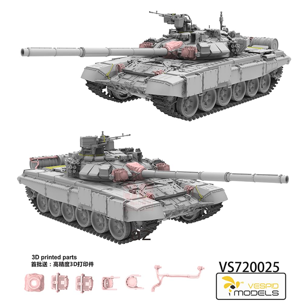 花田制造 VESPID Models vs720025 1/72 Scale T-90 Russian Main Battle Tank Model kit,Military Vehicle