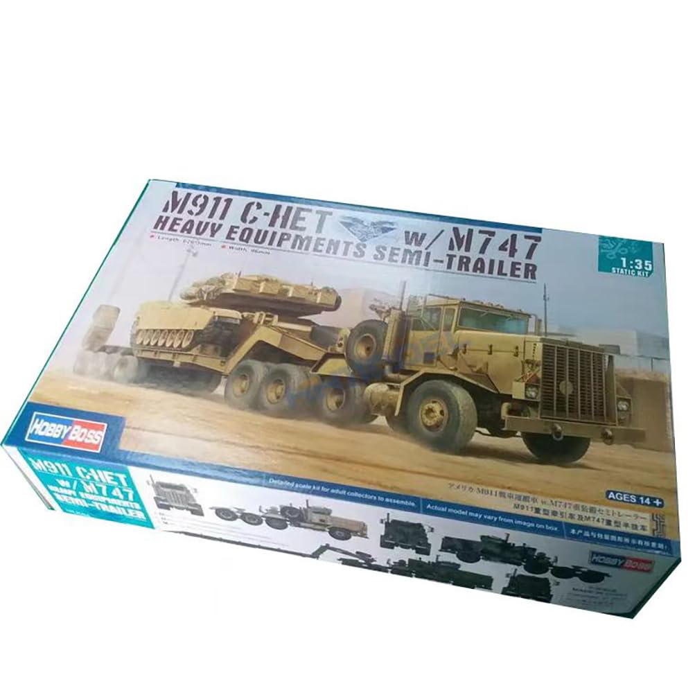 花田制造 Hobby Boss M911 C-HET with M747 Semi-Trailer Military Truck Model Kit, 1:35 Scale,Tank Model