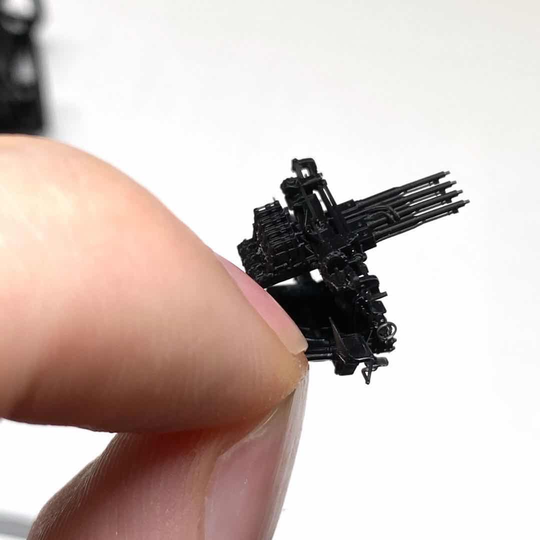 花田制造 Bunker Studio WS20034 USN 1.1" Quad AA Guns with MK44 Director 3D Print Set Model Kit, 8 Pieces, War Ships Series 1/200 Scale