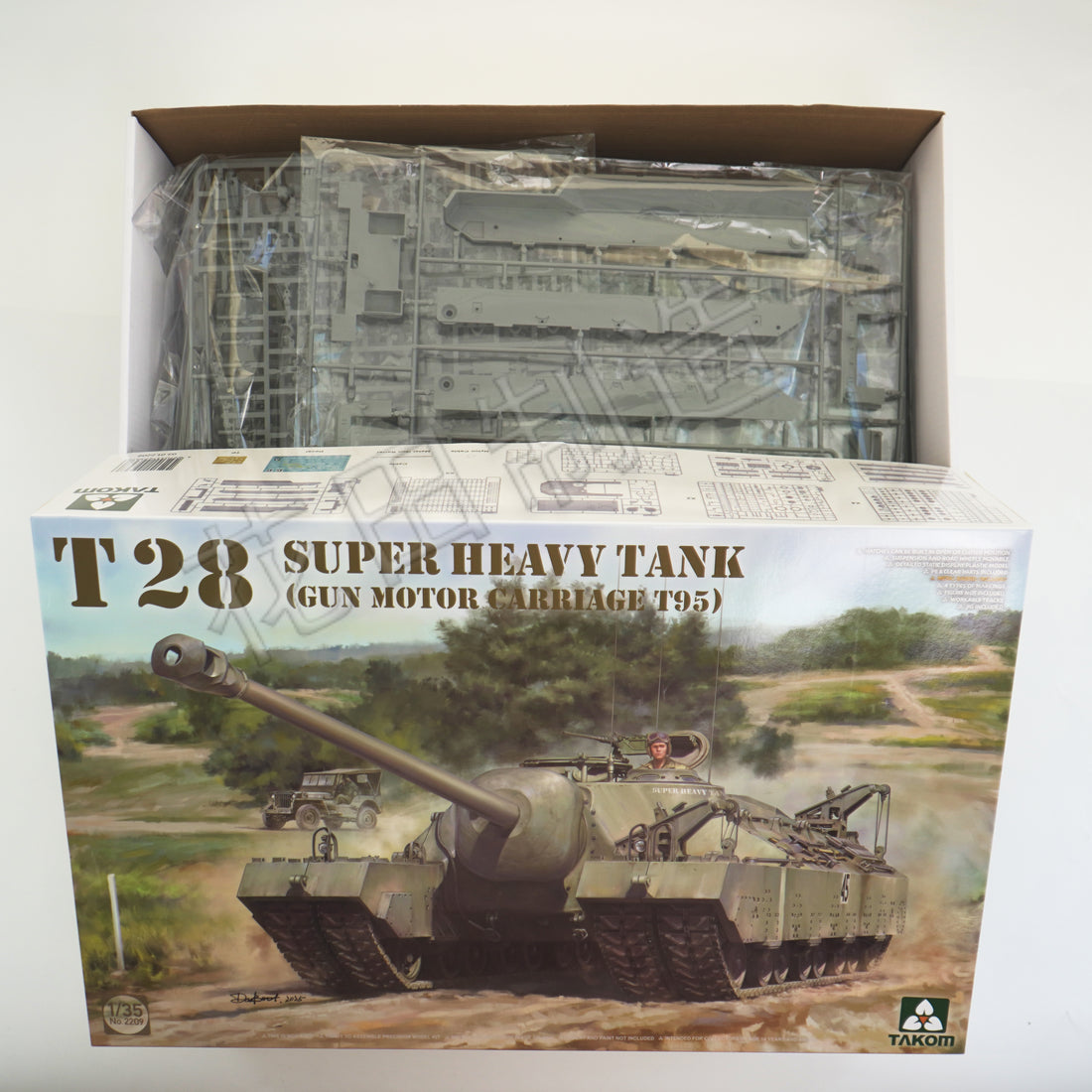 Takom 2209 T28 Super Heavy Tank Gun Motor Carriage T95 Plastic Model Kit, 1/35 Scale