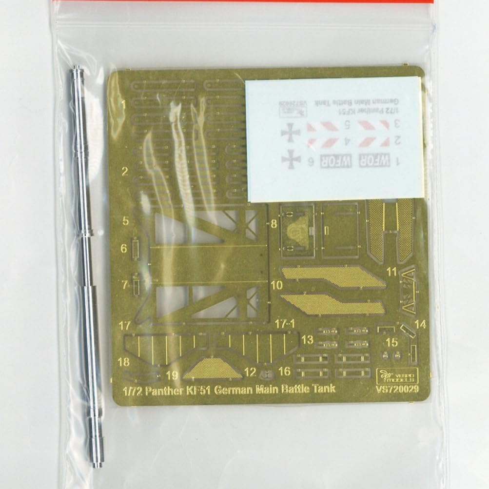 花田制造 Vespid Models Panther KF51 German Main Battle Tank Model Kit, 1/72 Scale Military Vehicle with Photo-Etched Parts, Metal Barrel, Item VS720029