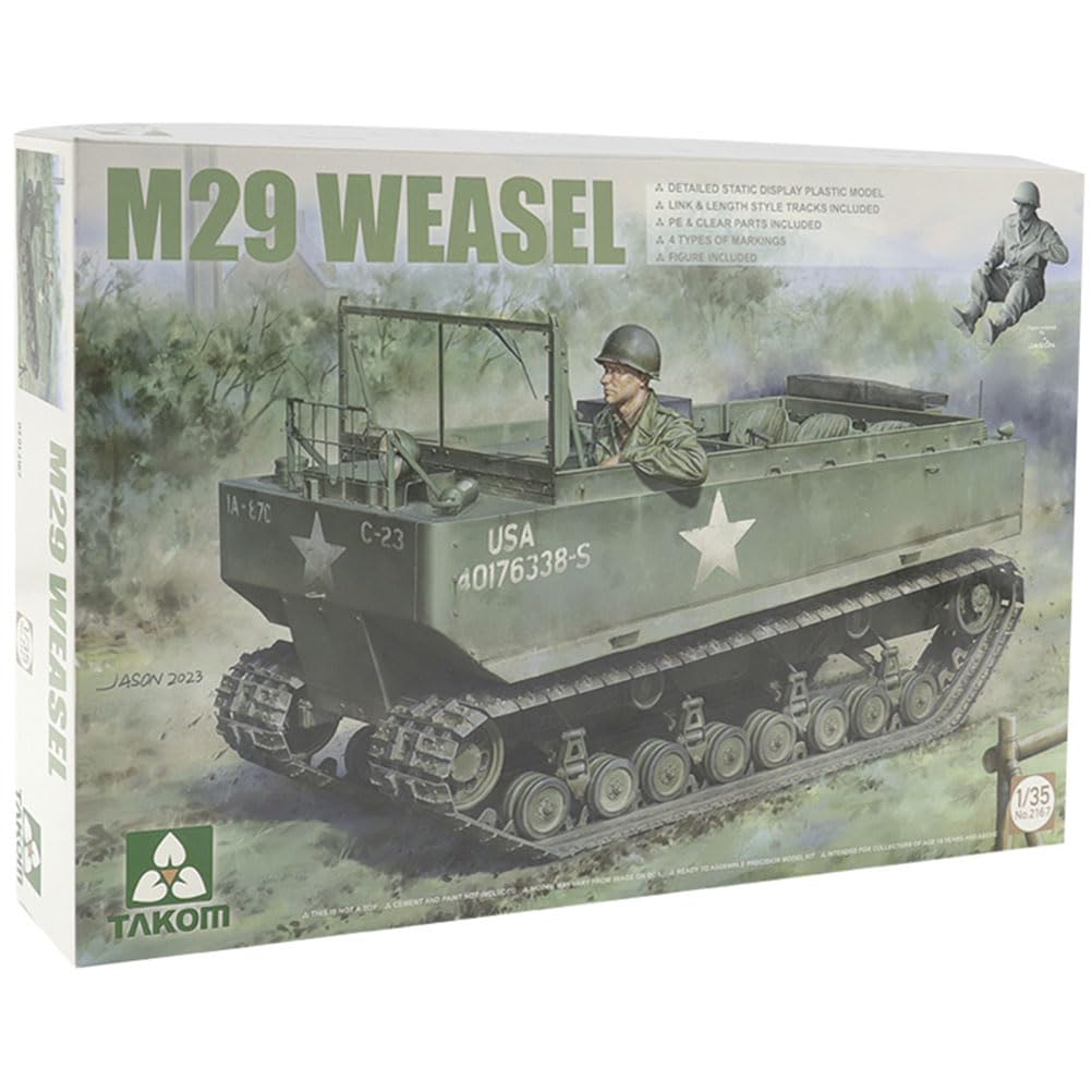 TAKOM M29 Weasel Military Vehicle Model Kit, 1/35 Scale, USA Army Transport，No.2167