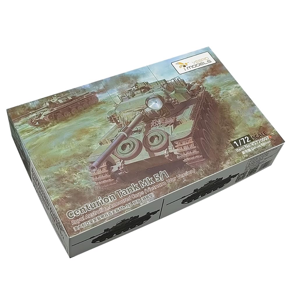 花田制造 Vespid Models VS720007S 1/72 Scale Centurion Tank Mk.5/1 Model Kit, Deluxe Edition with 3D Printed Gun Mantlet Cover, Military Vehicle Assembly Set