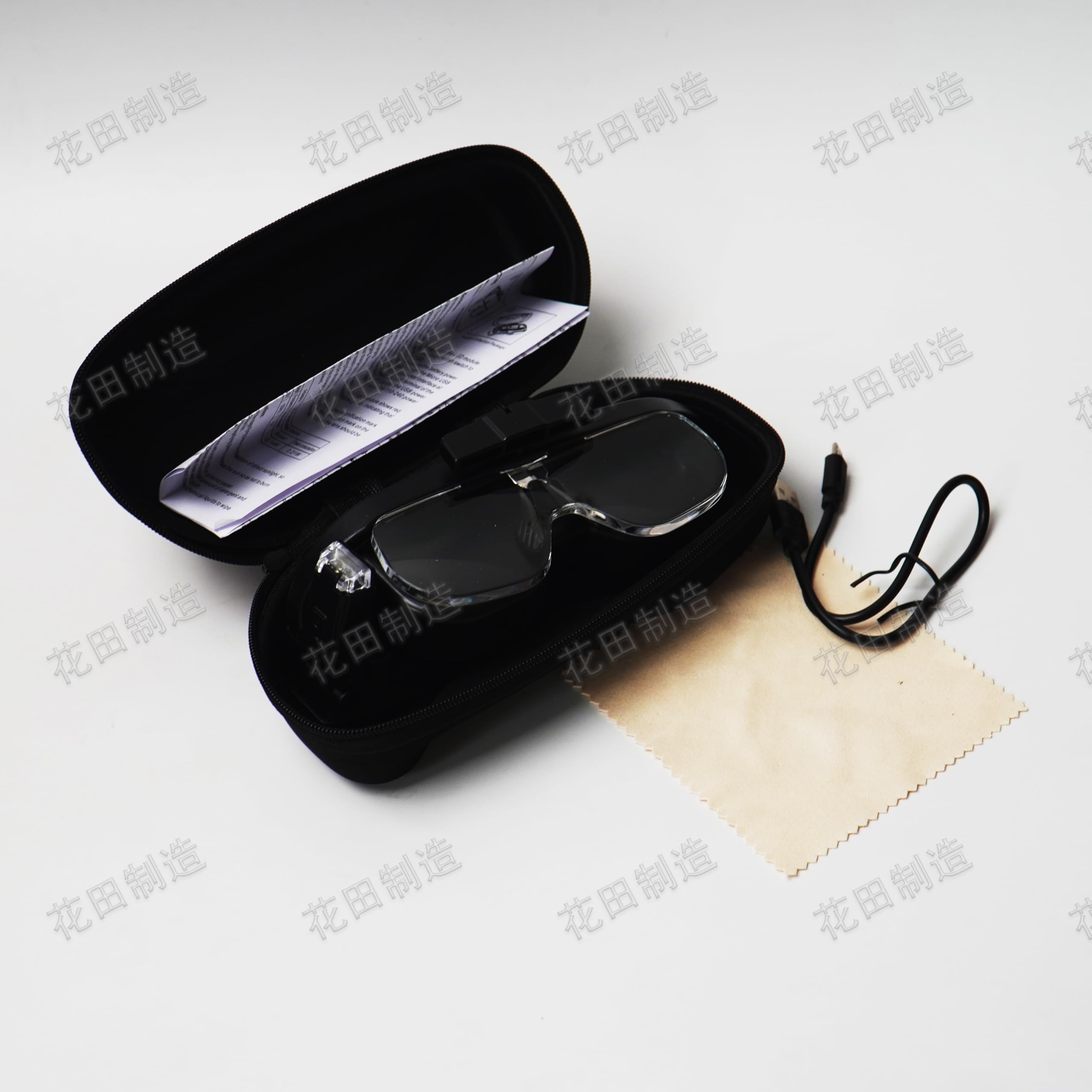 Magnifying Glasses with Light, Head Mount Magnifier with 3 Lenses, Headband, Storage Case, Hands Free LED Lighted Head Magnifying Visor for Close Work Hobby Crafts