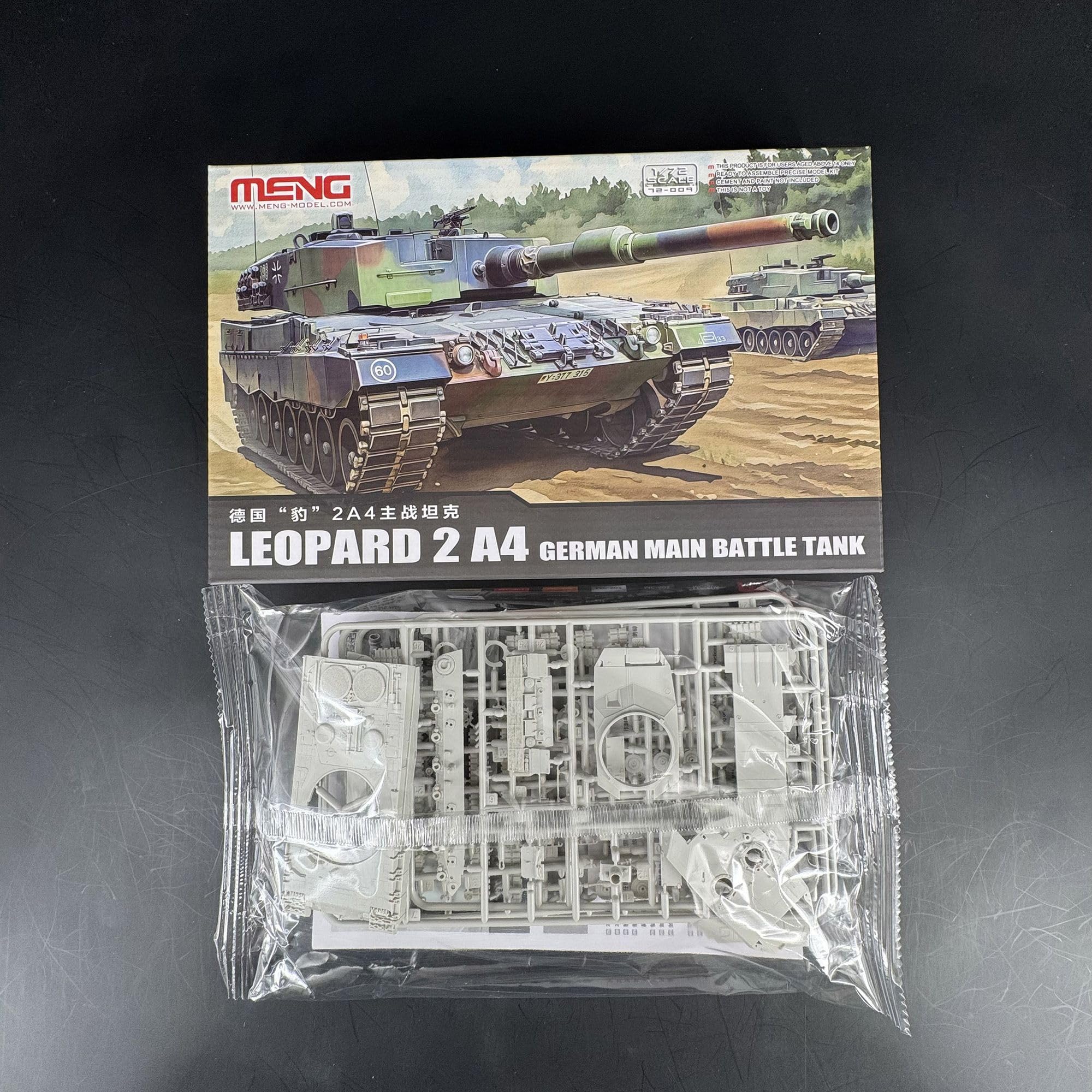 Meng 72-009 Leopard 2 A4 German Main Battle Tank Model KIT,1/72 Scale