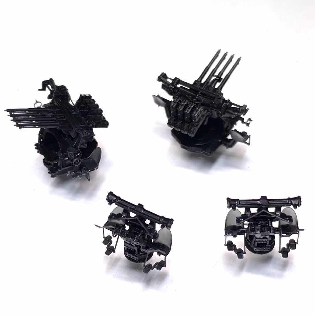 花田制造 Bunker Studio WS20034 USN 1.1" Quad AA Guns with MK44 Director 3D Print Set Model Kit, 8 Pieces, War Ships Series 1/200 Scale