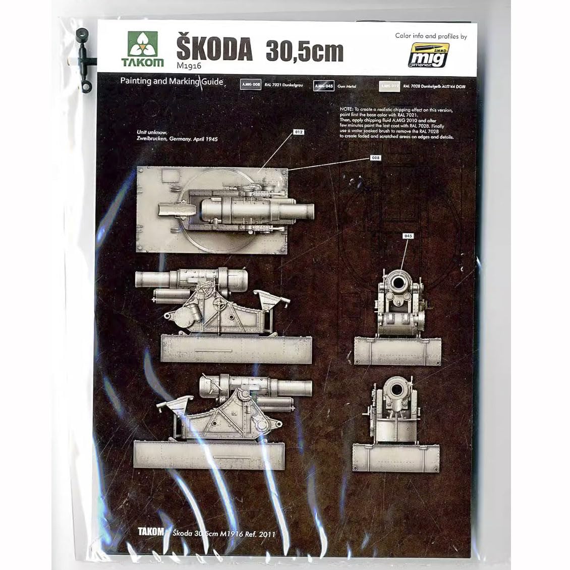 TAKOM Skoda 30.5cm M1916 Siege Howitzer Model Kit, 1/35 Scale