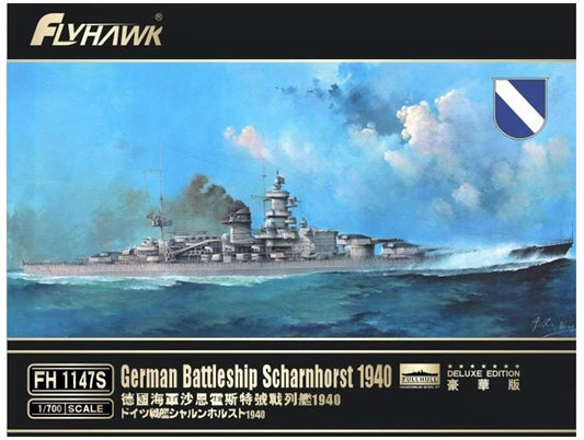Flyhawk FH1147S 1/700 German Battleship SCHARNHORST 1940 Deluxe Edition Plastic Model Kit