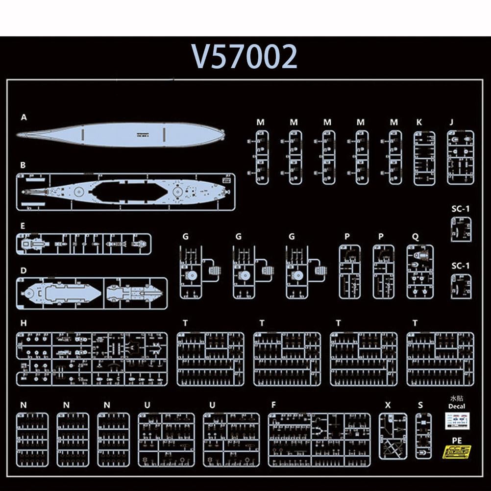 花田制造 VEE Hobby V57002 1/700 USS New Jersey BB-62 1945 Plastic Model Kit unassembled Model kit