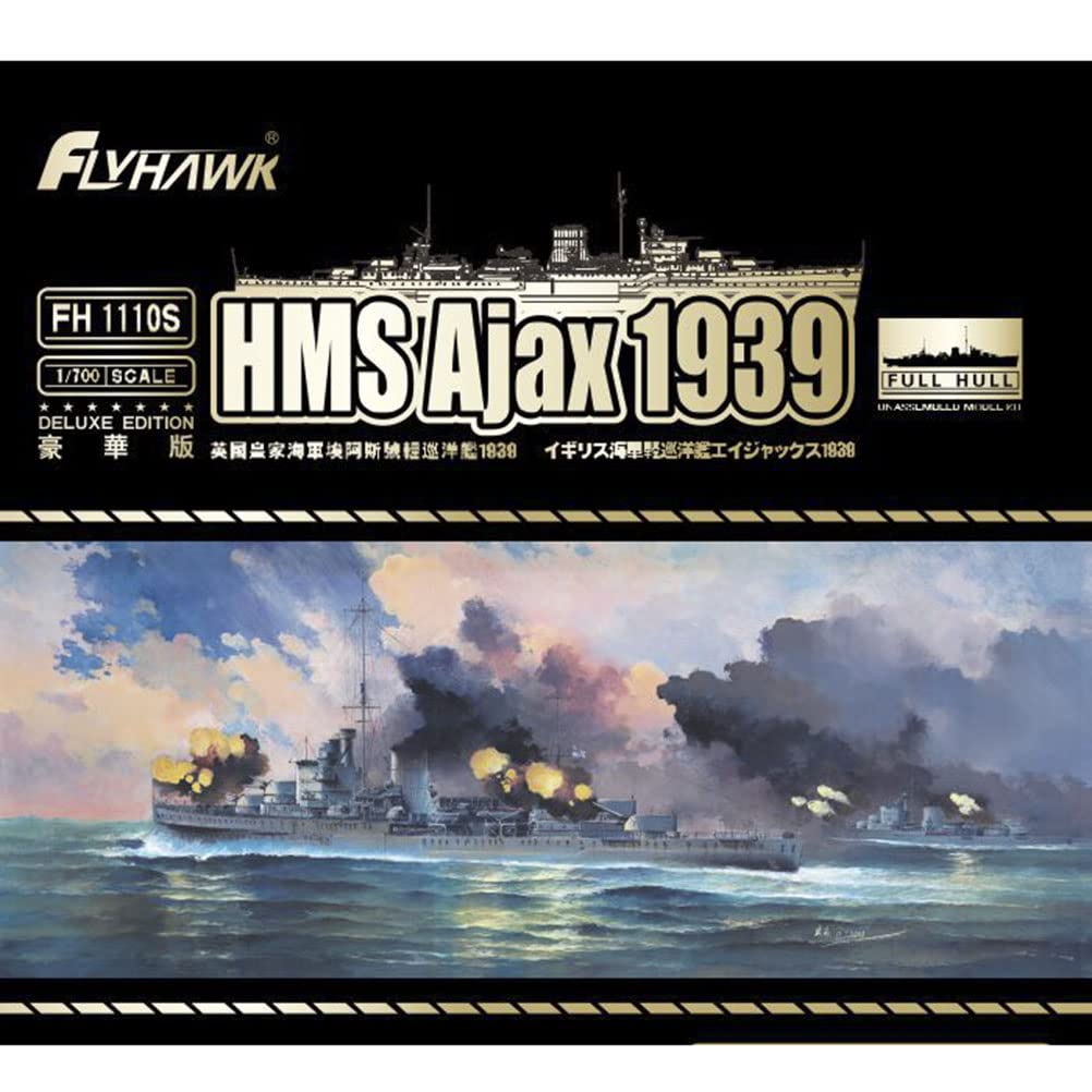 FLYHAWK FH1110S Flyhawk Model 1/700 British Navy Light Cruiser HMS Ajax 1939 Deluxe Edition Plastic Model