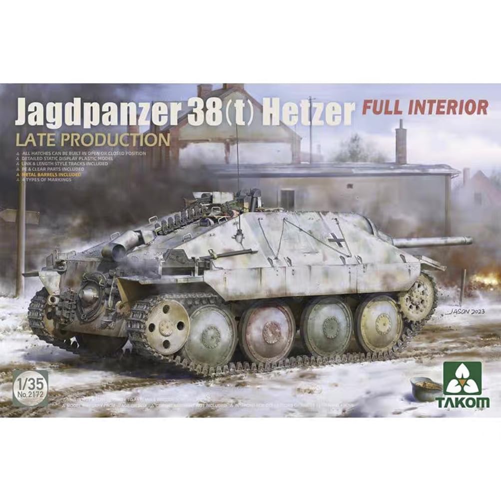 TAKOM No.2172 Jagdpanzer 38(t) Hetzer Full Interior 1/35 Scale Model Kit