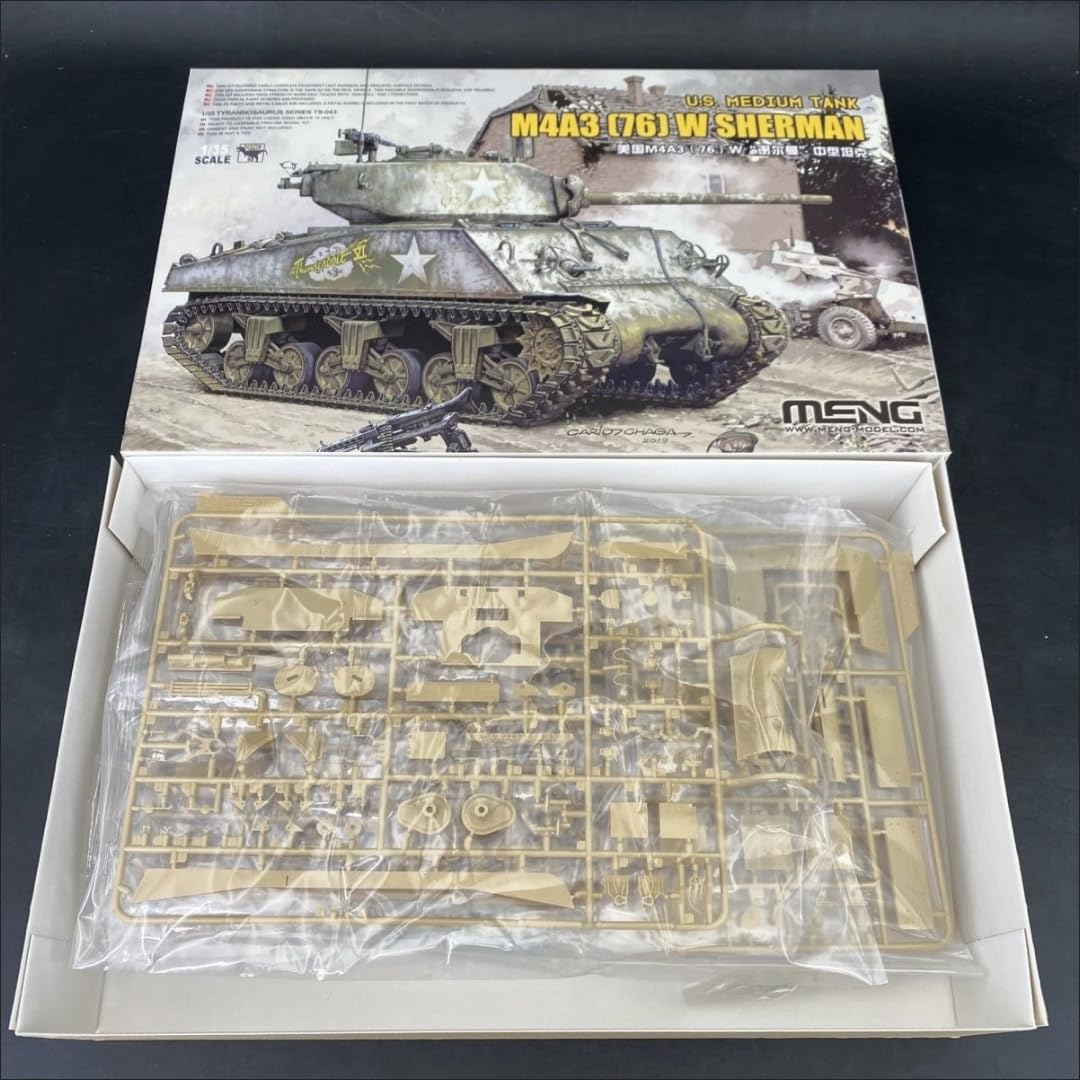 花田制造 Meng TS-043 U.S. Medium Tank M4A3 76 W Sherman Model KIT,1/35 Scale