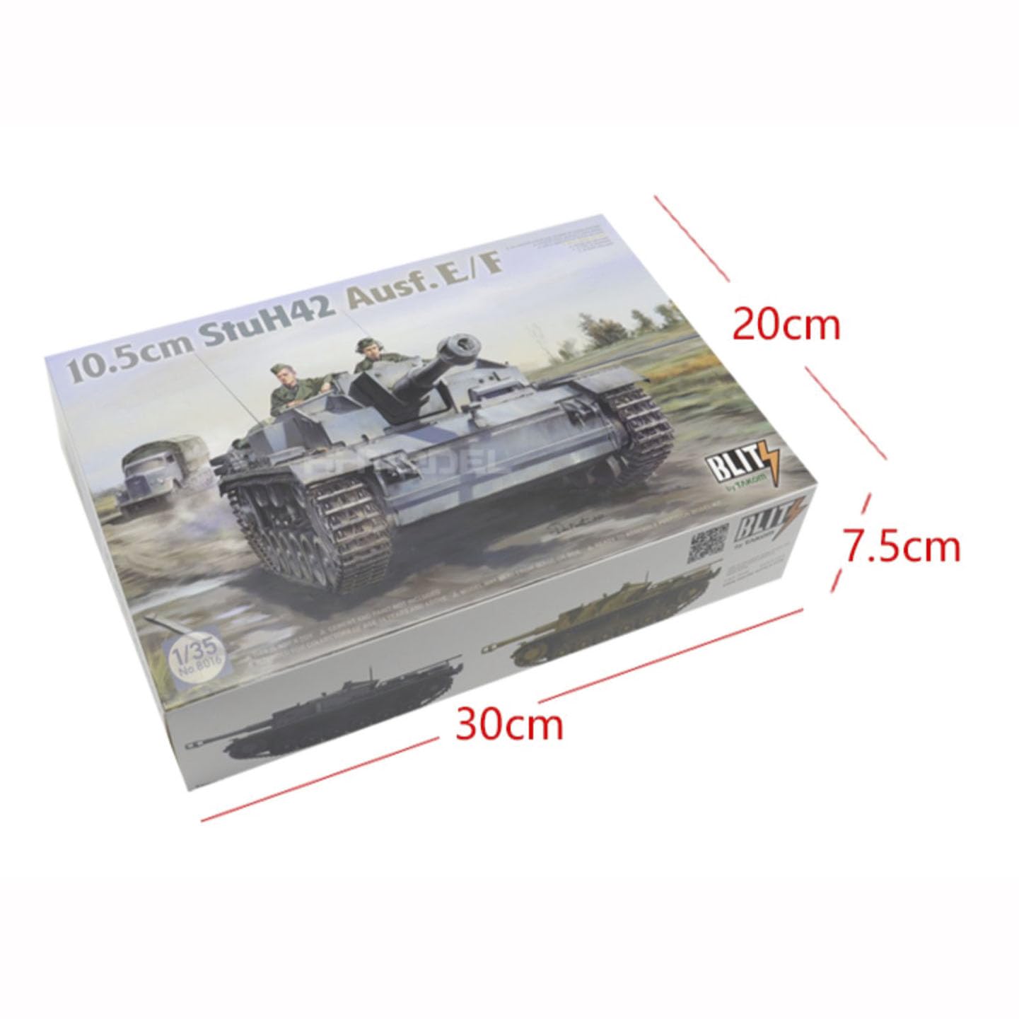 花田制造 Takom No.8016 10.5cm StuH42 Ausf. E/F Tank Model Kit, 1/35 Scale, Military Vehicle,BLIT
