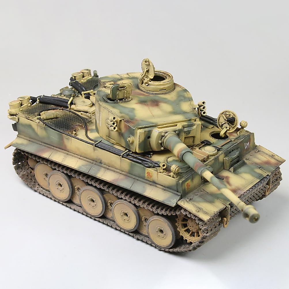 花田制造 Vespid Models Tiger I Early Production 1/72 Scale Model Kit, Military Tank with Metal Barrel, Track Links, Decals, and PE Parts