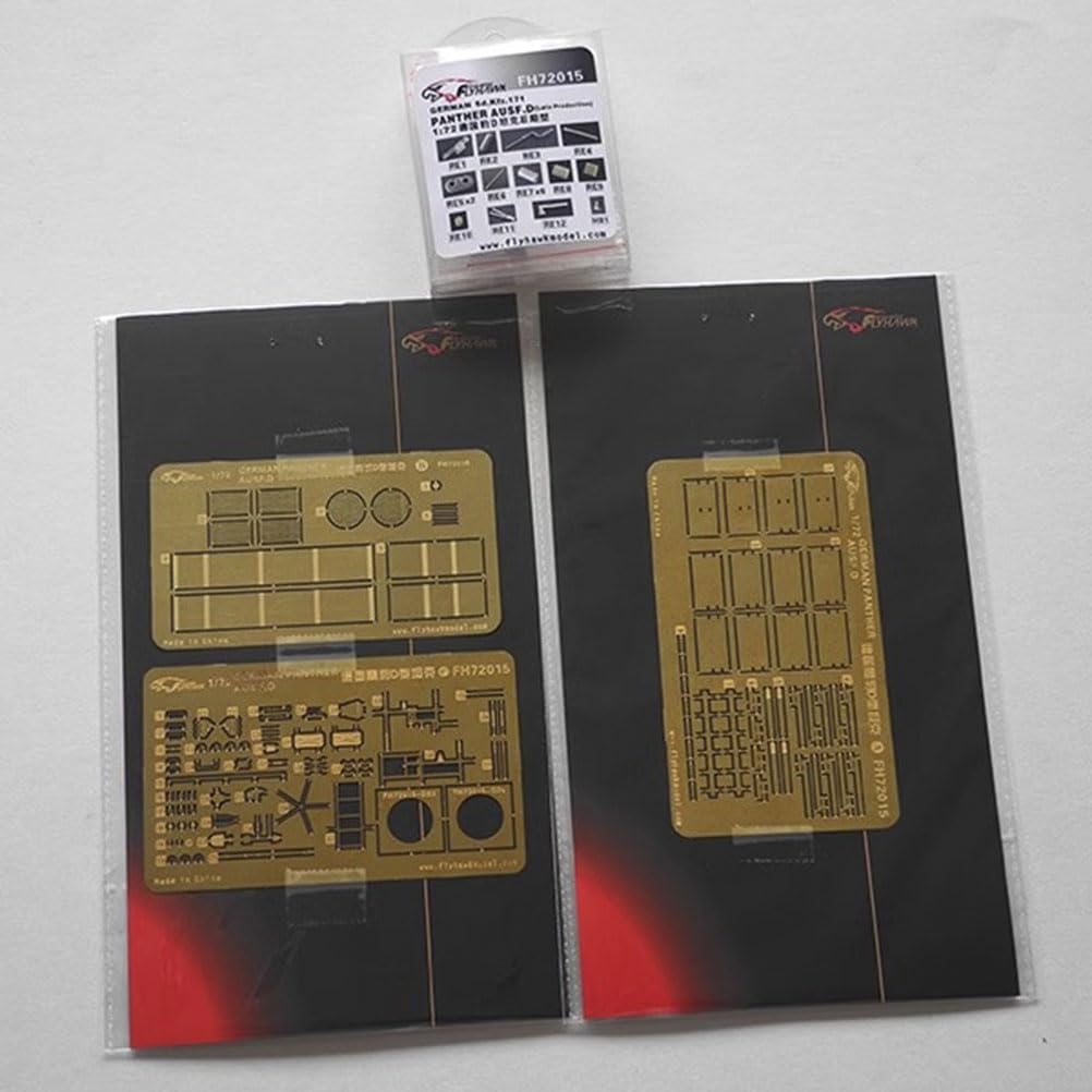 花田制造 flyhawk FH72015(3 Pcs) 1:72 Scale German Sd.Kfz.171 Panther Ausf.D Late Production Tank Model Kit for Dragon 7506, Photoetch Set Etched Parts