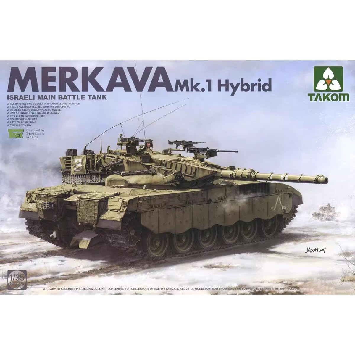 花田制造 Takom 2079 Merkava Mk.1 Hybrid Israeli Main Battle Tank Model Kit, 1/35 Scale