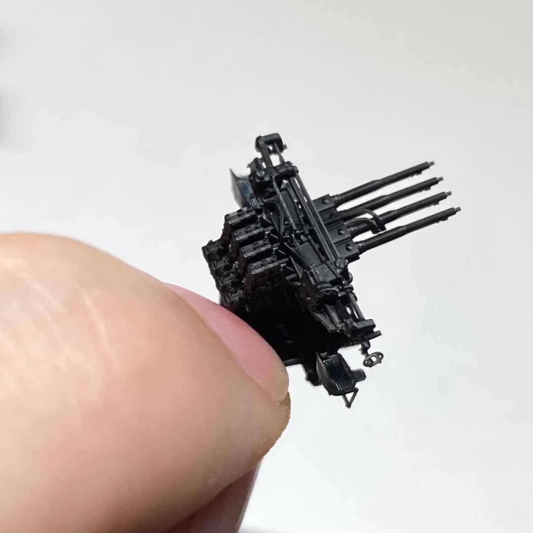 花田制造 Bunker Studio WS20034 USN 1.1" Quad AA Guns with MK44 Director 3D Print Set Model Kit, 8 Pieces, War Ships Series 1/200 Scale