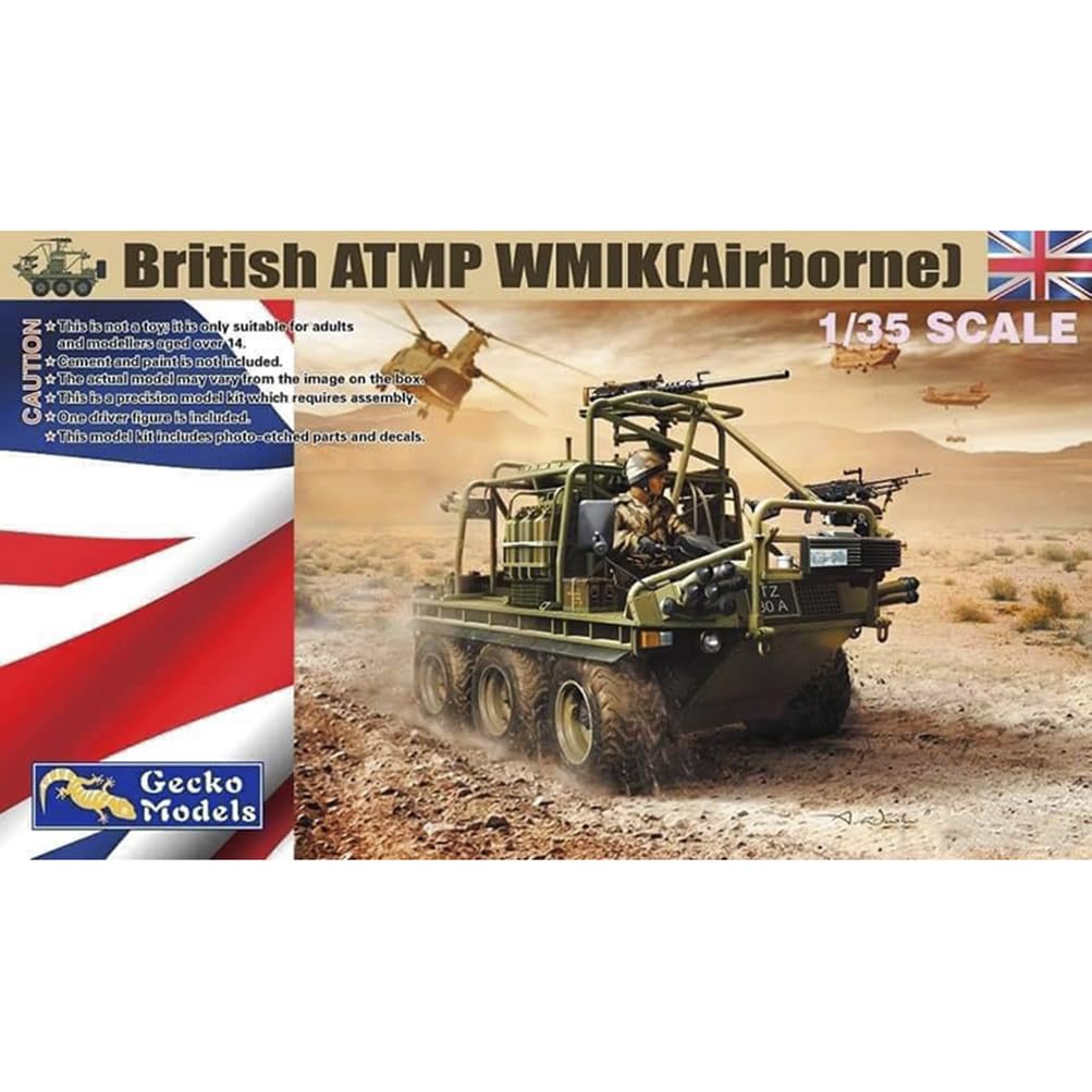 花田制造 Gecko Models 35GM0019 British ATMP WMIK Airborne Military Vehicle Model Kit, 1/35 Scale