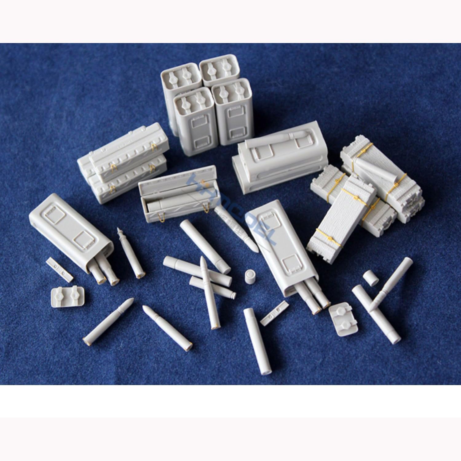 花田制造 RE30009 US M1 57mm & 6 PR 7 CWT Ammunition Set, 1/35 Scale Model Kit, 4 Pack,Riich Models