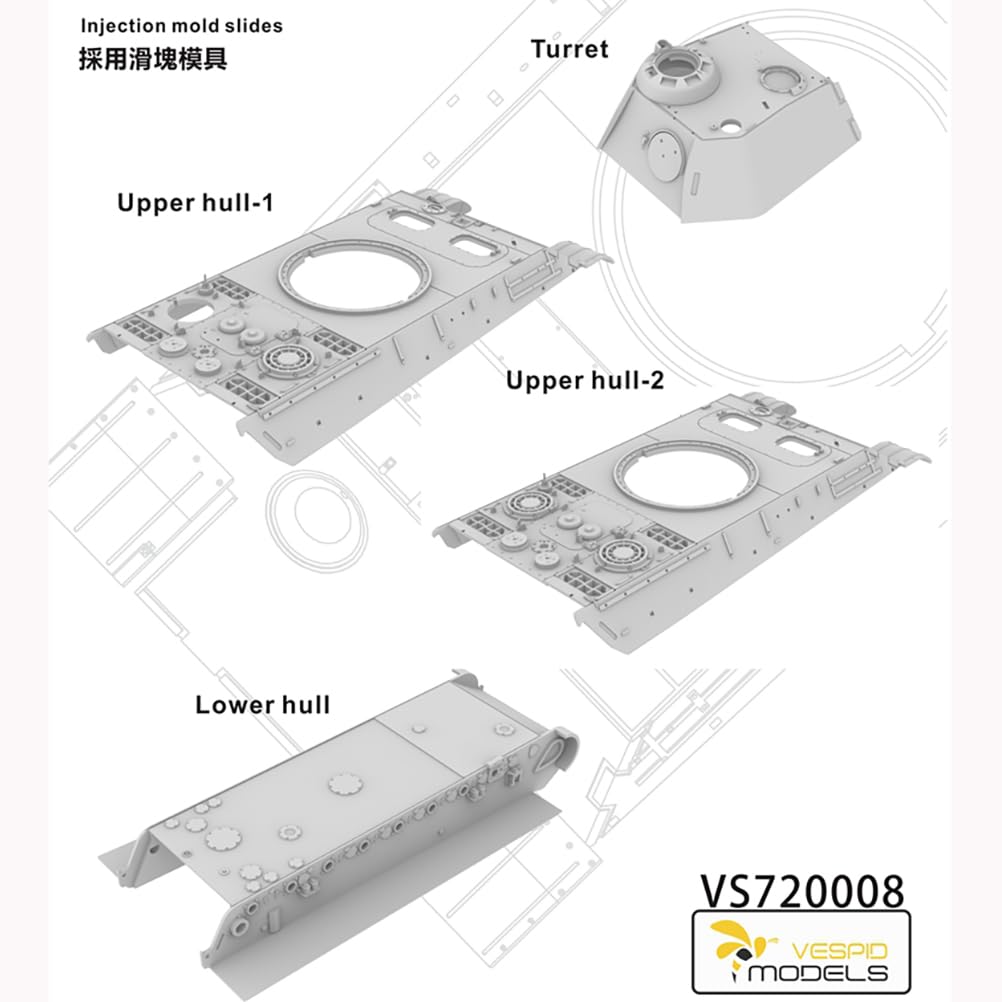 Vespid Models VS720008 Pz.Kpfw.V Panther Ausf.G Tank Model Kit, 1/72 Scale, with FG1250 sperber infared Nightfighting Vision Scope, Military Theme