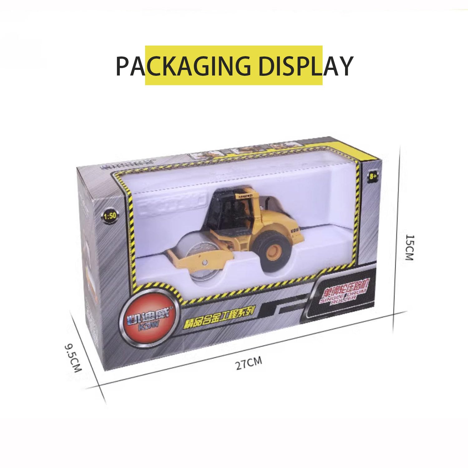 1:50 Single Drum Roller Adult Collectible die-cast Scale Model Replica,Engineering Vehicle Diecast Model