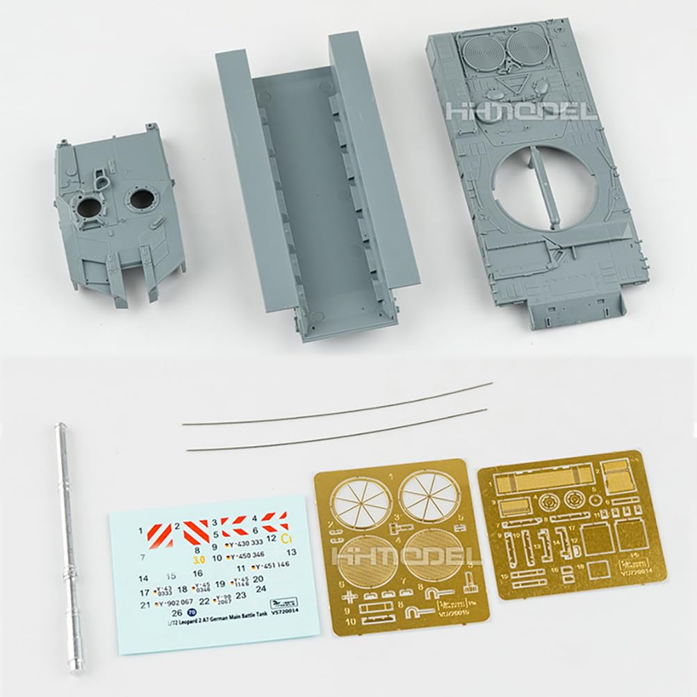 花田制造 VESPID Models VS720014 Leopard 2A7 German Main Battle Tank Model Kit, 1/72 Scale, Military Assembly Kit with Metal Barrel and Photo-Etched Parts