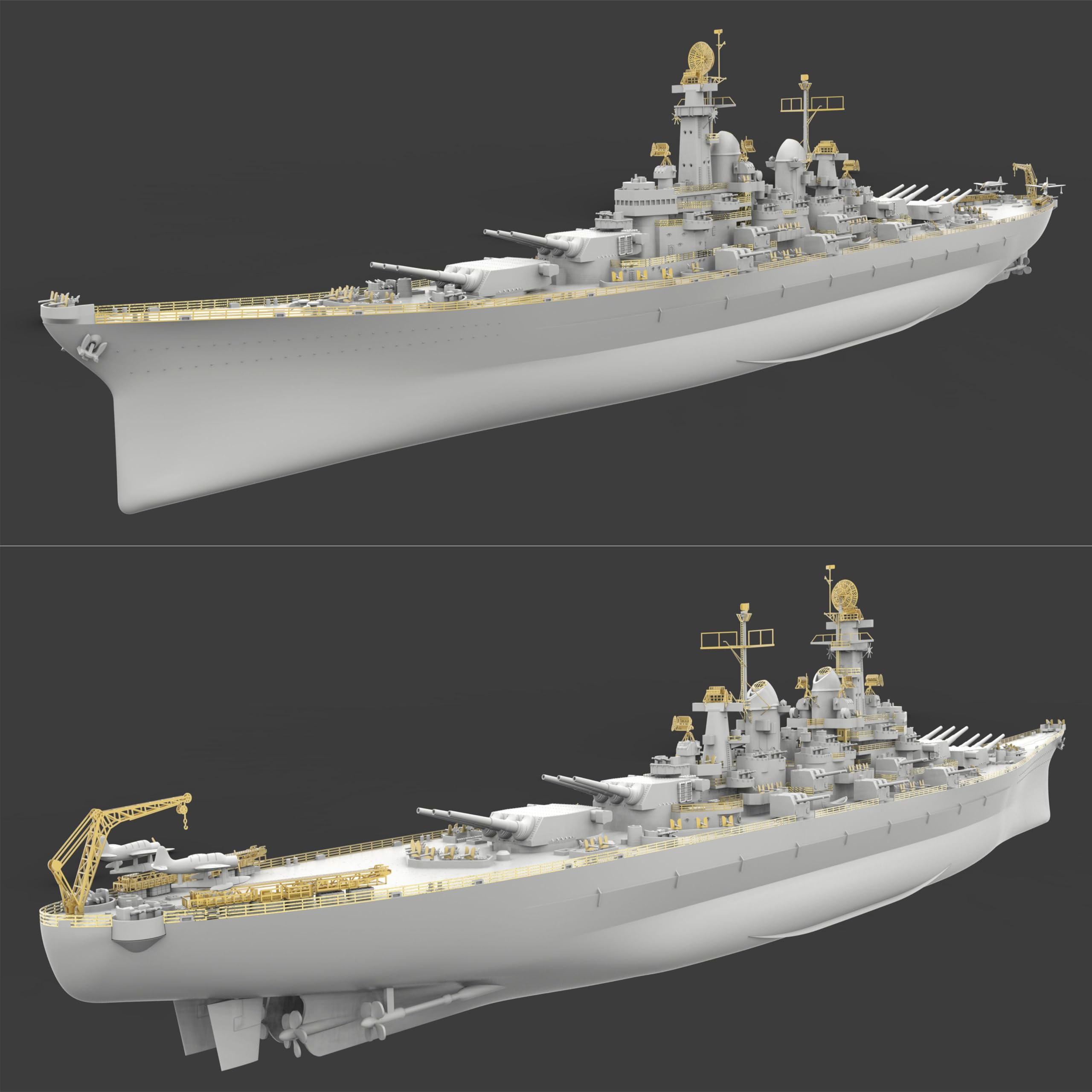 花田制造 VERYFIRE VF700901DX USS Montana BB-67 Battleship Model Kit, 1/700 Scale, with Photo-Etched Parts, Military Naval Display
