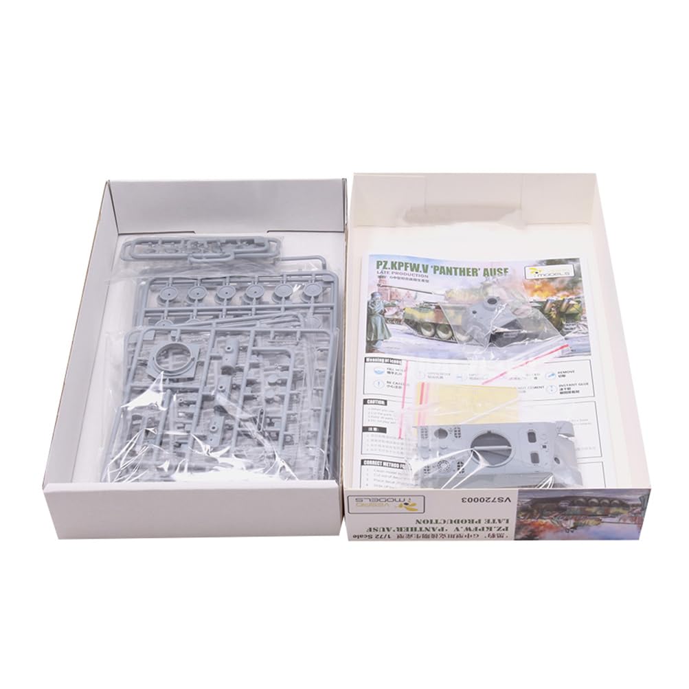 花田制造 Vespid Models 1/72 Scale Pz.Kpfw.V Panther Ausf.G Late Production Tank Model Kit with Metal Barrel, 3D Printed Muzzle Brake, Resin Parts, VS720003