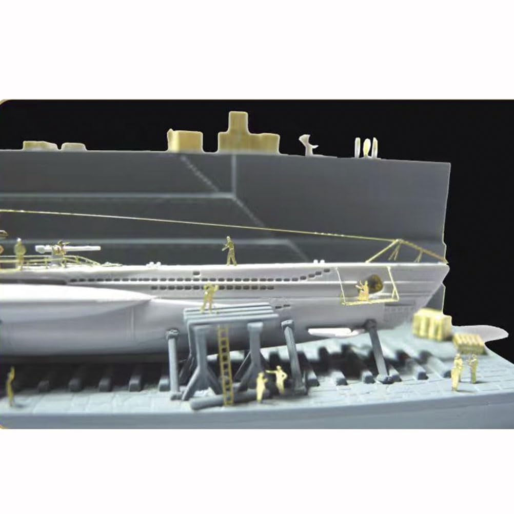 花田制造 FLYHAWK FH710010 1/700 WWII DKM U-Boat Type VII B with Dock Model Kit Photoetch Enhancement Parts Photoetch Set Etched Parts Battleship Model Kits Super Detail