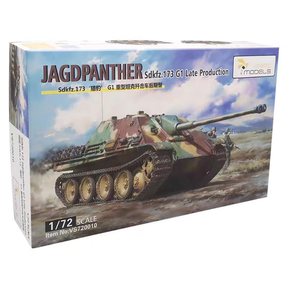 花田制造 Jagdpanther Sdkfz.173 G1 Late Production Tank Model Kit, 1/72 Scale, Vespid Models VS720010
