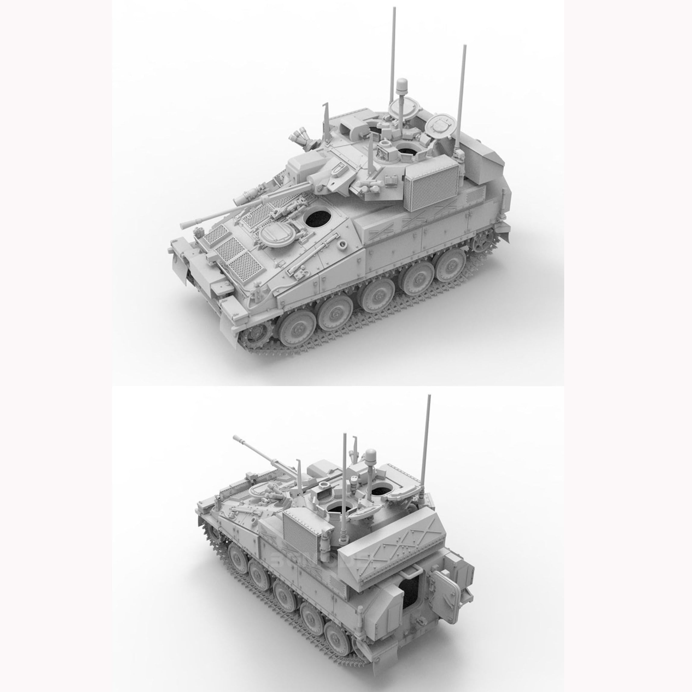 花田制造 FV107 Scimitar Mark 2 Military Tank Model Kit, 1/72 Scale, Fore Hobby Item 2001