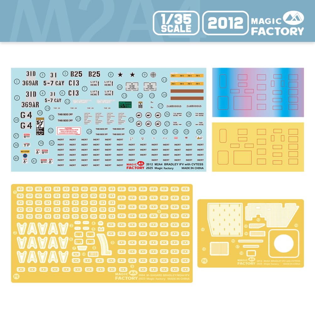 花田制造 Magic Factory 1/35 Scale M2A4 Bradley IFV with CVTESS Model Kit, Military Vehicle, Detailed Assembly Parts, 2012