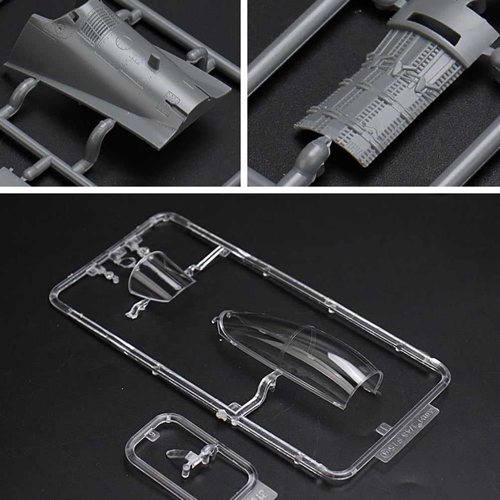 花田制造 GWH L4822 F-15E Strike Eagle Dual Roles Fighter Model Kit, 1/48 Scale Military Aircraft with Ground Attack Weapons, Grey Plastic Assembly Kit