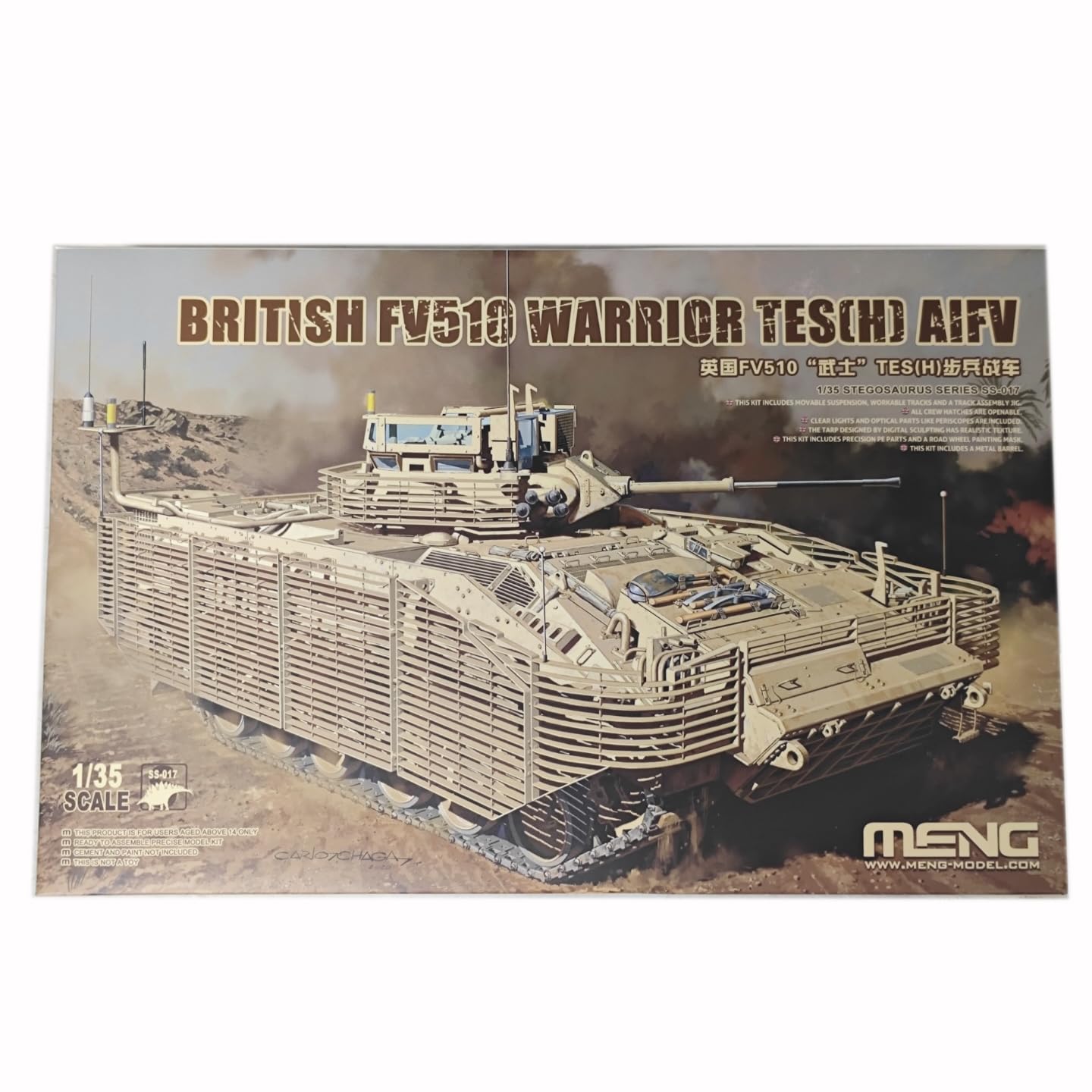 花田制造 Meng SS-017 British FV510 Warrior TES(H) AIFV Tank, 1/35 Scale Military Model Kit