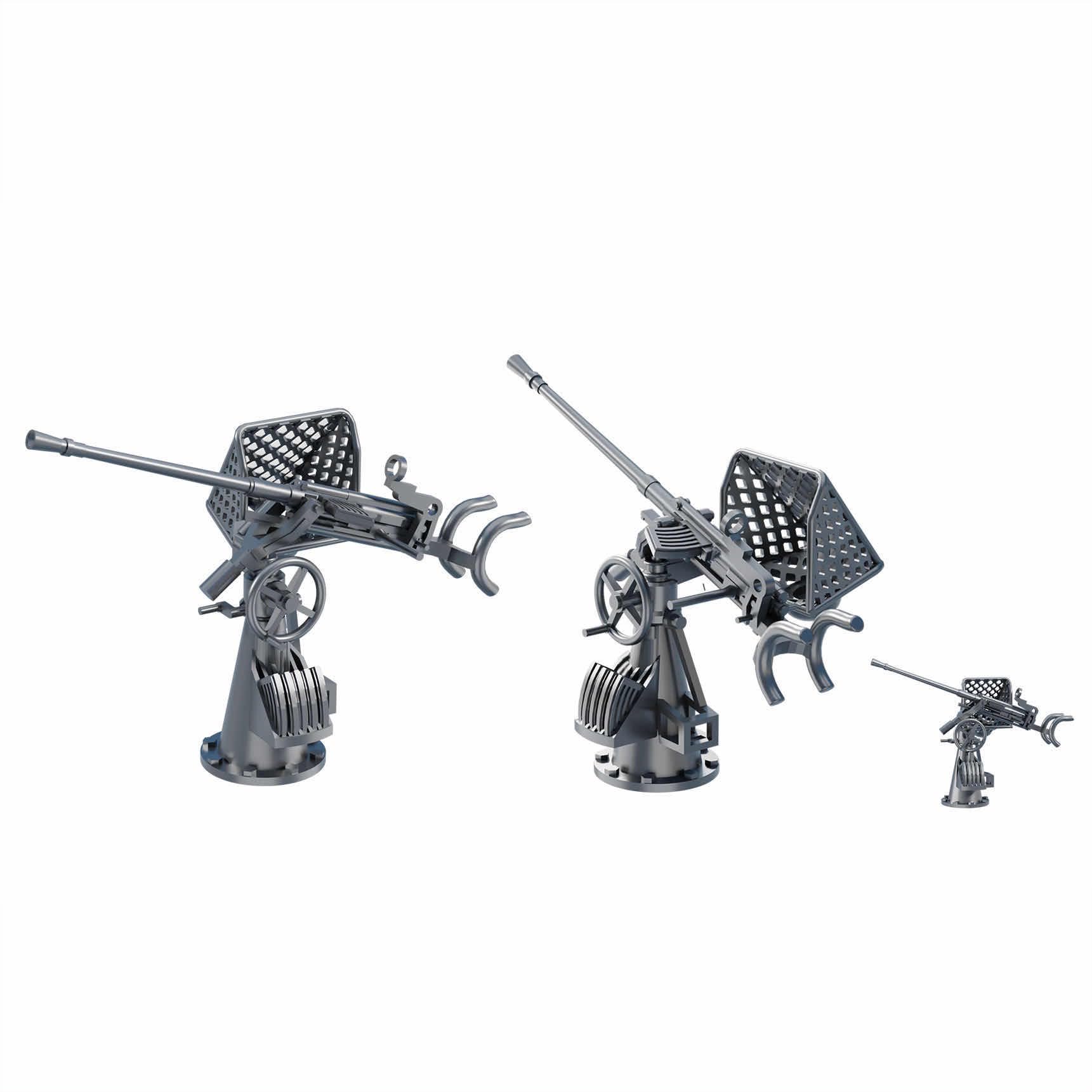 花田制造 Bunker Studio WS70001 Kriegsmarine 20mm Flak C 30, 1/700 Scale Model, 16 Pieces 3D Print Set, War Ships Series
