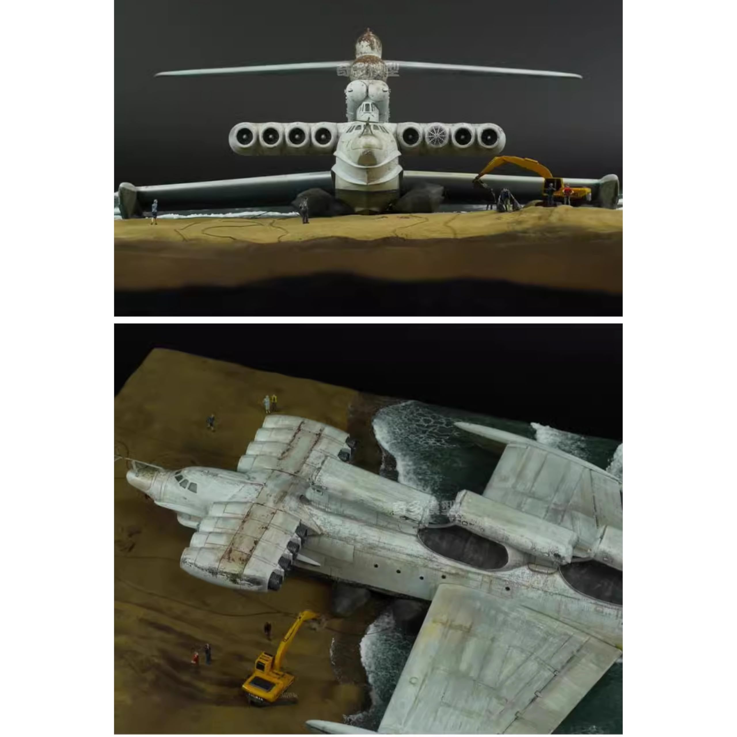 花田制造 Takom 3002 LUN-Class Ekranoplan 1/144 Scale Static Display Model Kit,Clear Parts Included