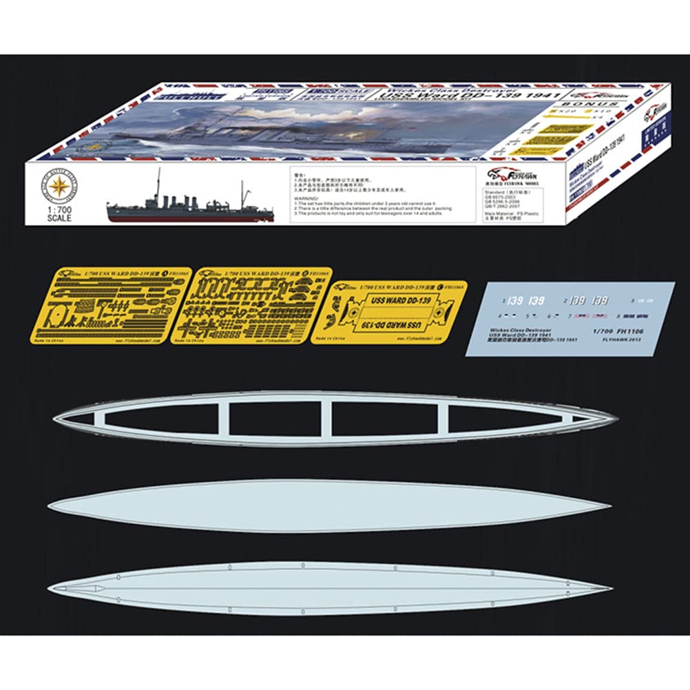 FLYHAWK Flyhawk Model FH1106S 1/700 Wicks Class Destroyer USS Ward DD-139 1941 Deluxe Edition Etched Part