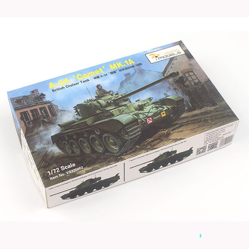 花田制造 A-34 Comet MK.1A British Cruiser Tank Model Kit, 1/72 Scale, Military Vehicle VESPID Models VS720002